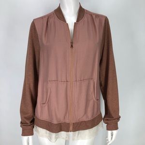 LOGO Lori Goldstein 10 Bomber Jacket Lace Rose